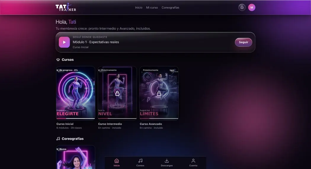 Taty Trainer — plataforma